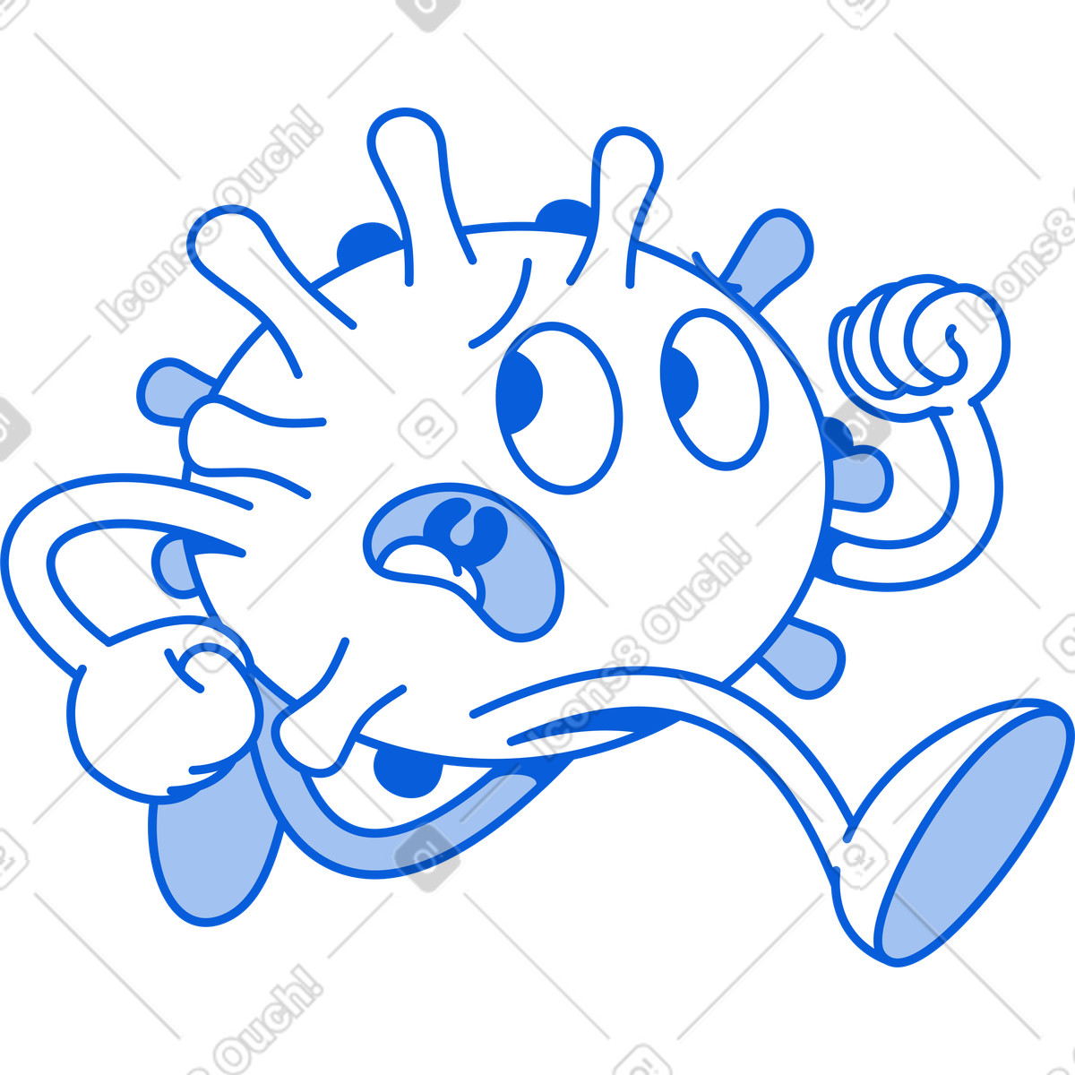 Virus in esecuzione illustrazione stile Handy Line scarica PNG, SVG