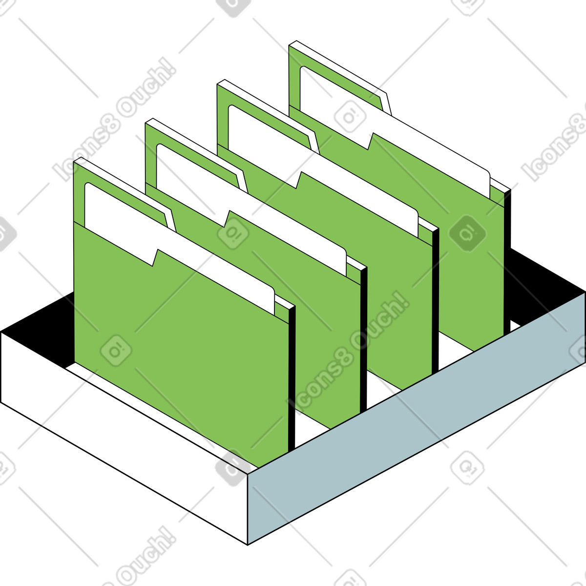 Folders in box illustration Isometric style download PNG, SVG