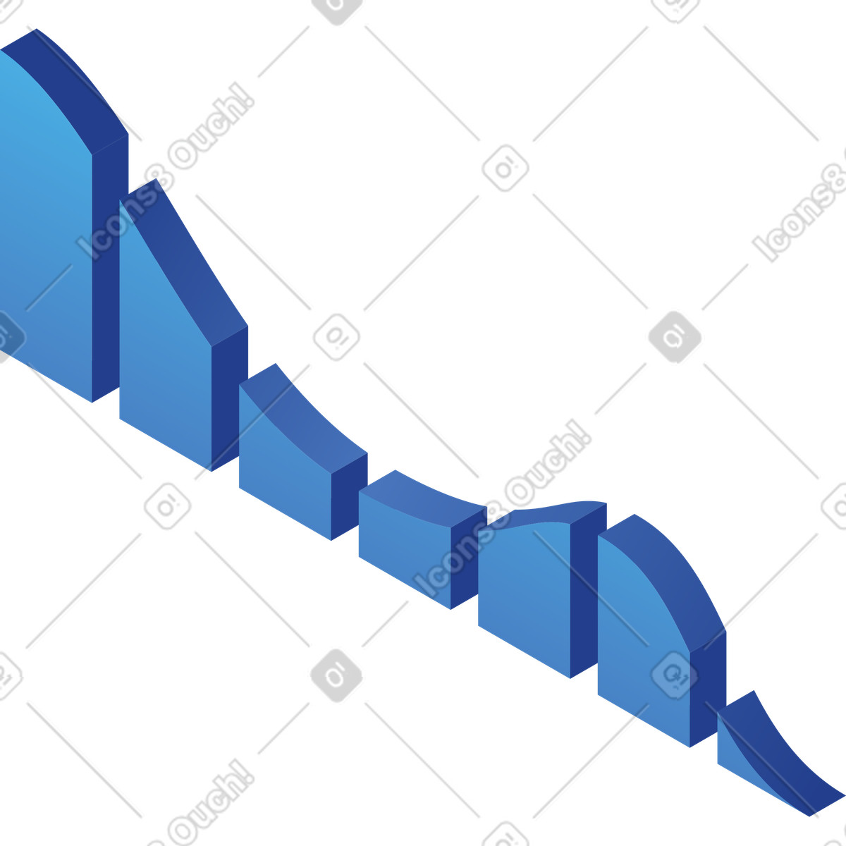 Ilustración Barras de gráficos isométricos en estilo Quantum a descargar en PNG y SVG