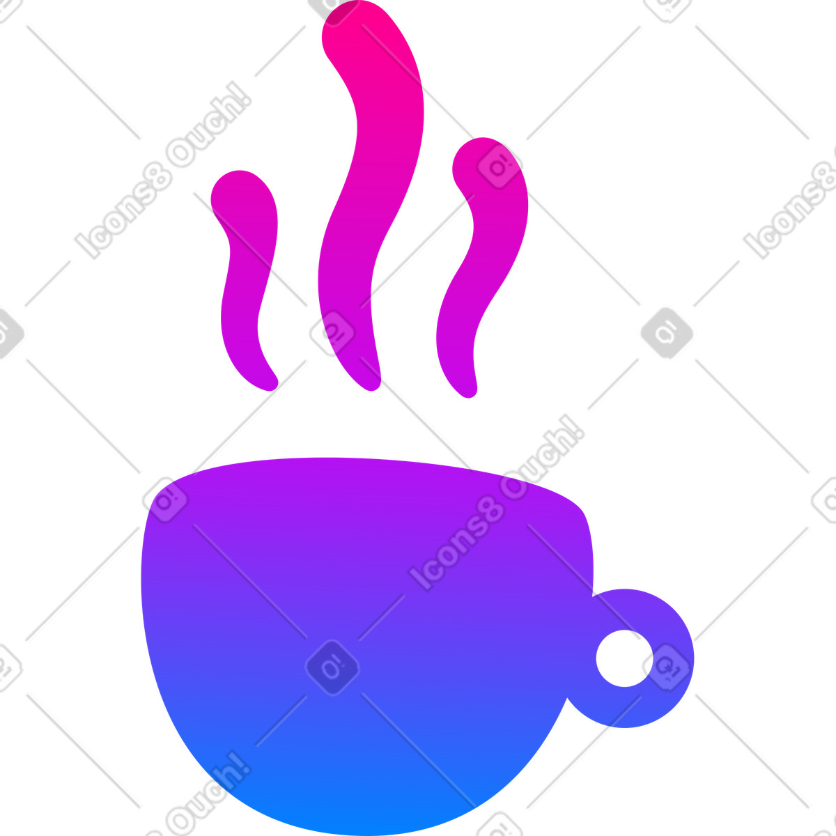 Cup of coffee illustration in Vibrant style download in PNG, SVG