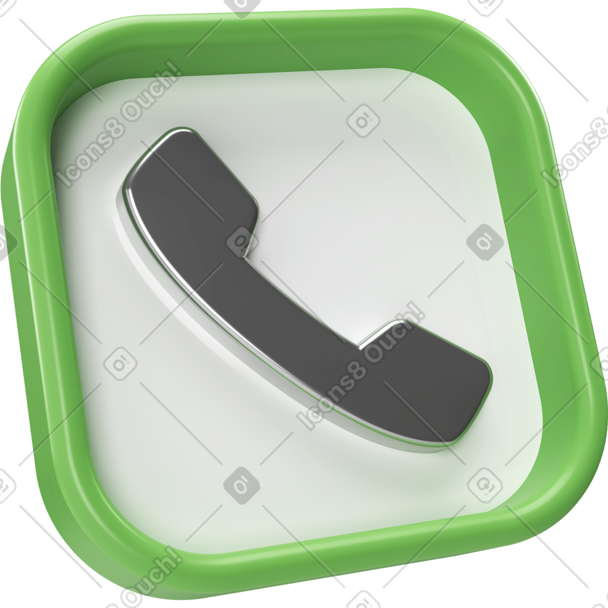 Phone on plate with outline illustration in 3D Corporate style download in PNG, SVG