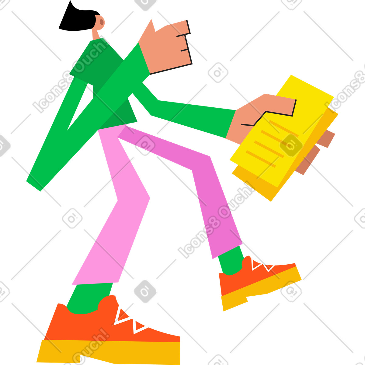 Illustration Femme avec des billets dans le style Warp à télécharger aux formats PNG, SVG
