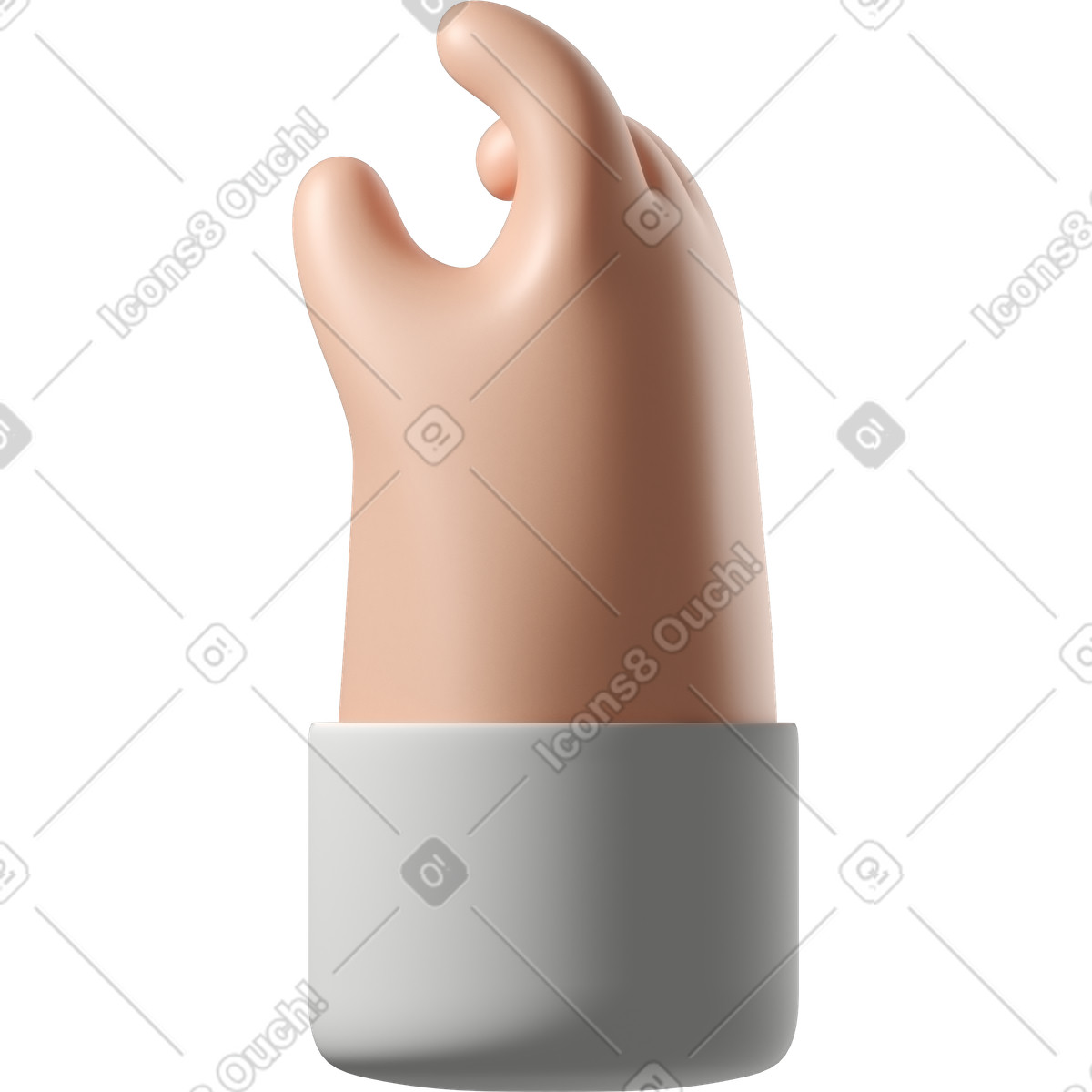下载 3D Hands Fun&Wild 风格的 捏白皮肤的手 插画，支持 PNG、SVG 格式