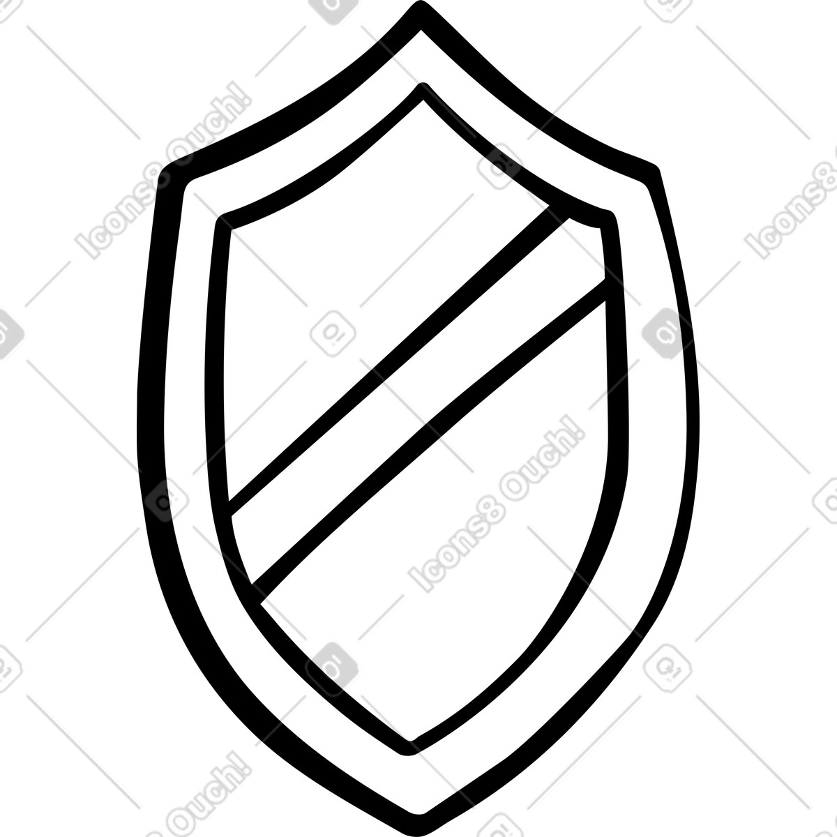 Shield illustration in Journal style download in PNG, SVG