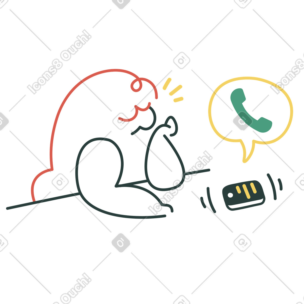Illustration Appel entrant dans le style Macaroni à télécharger aux formats PNG, SVG