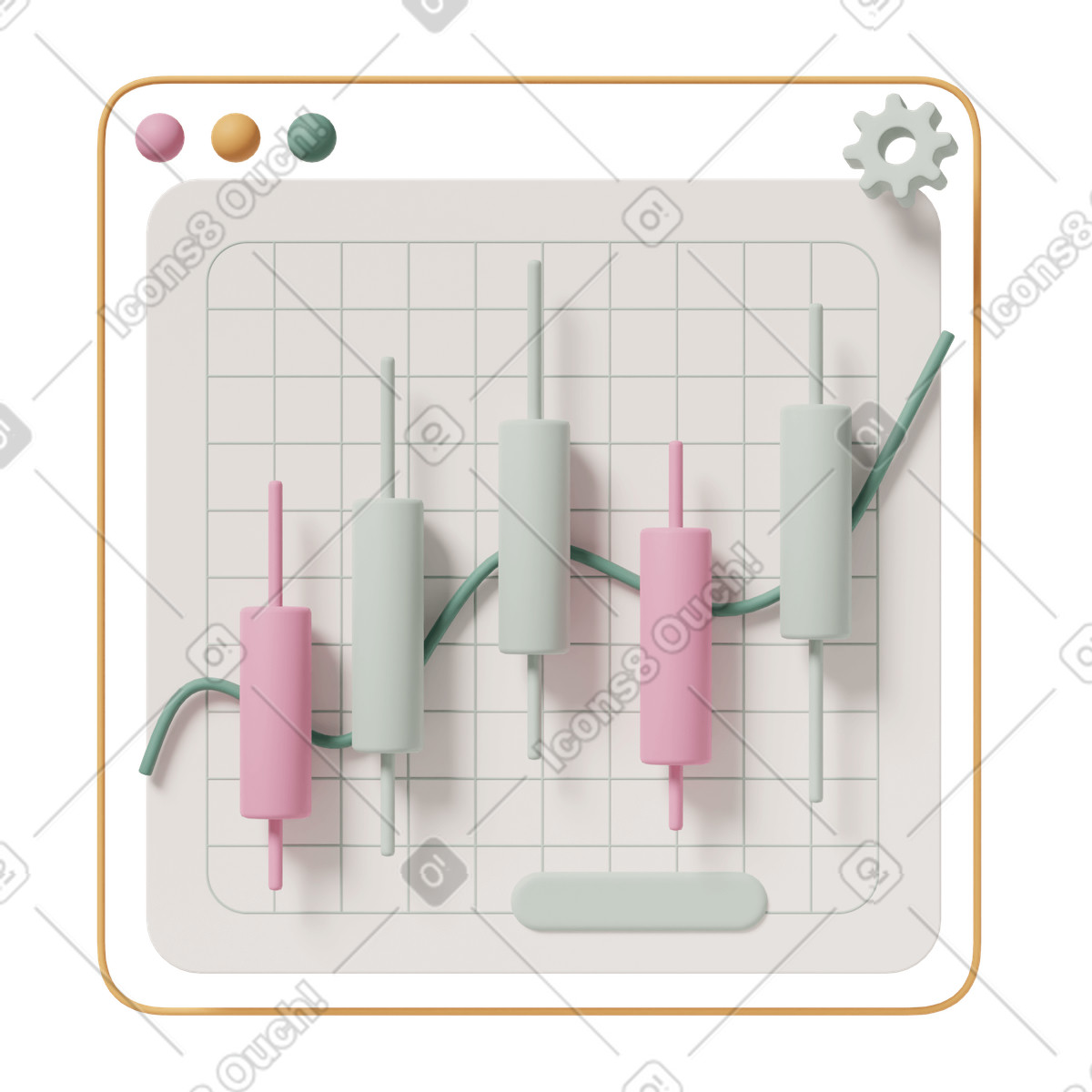 下载 3D Casual life 风格的 Candlesticks chart 2 插画，支持 PNG、SVG 格式