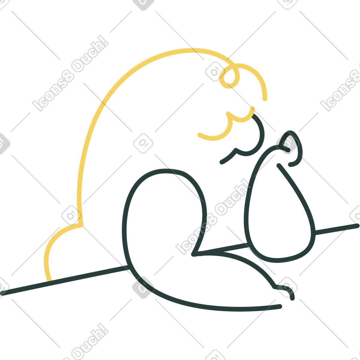 Ragazza illustrazione in stile Macaroni scarica in PNG, SVG