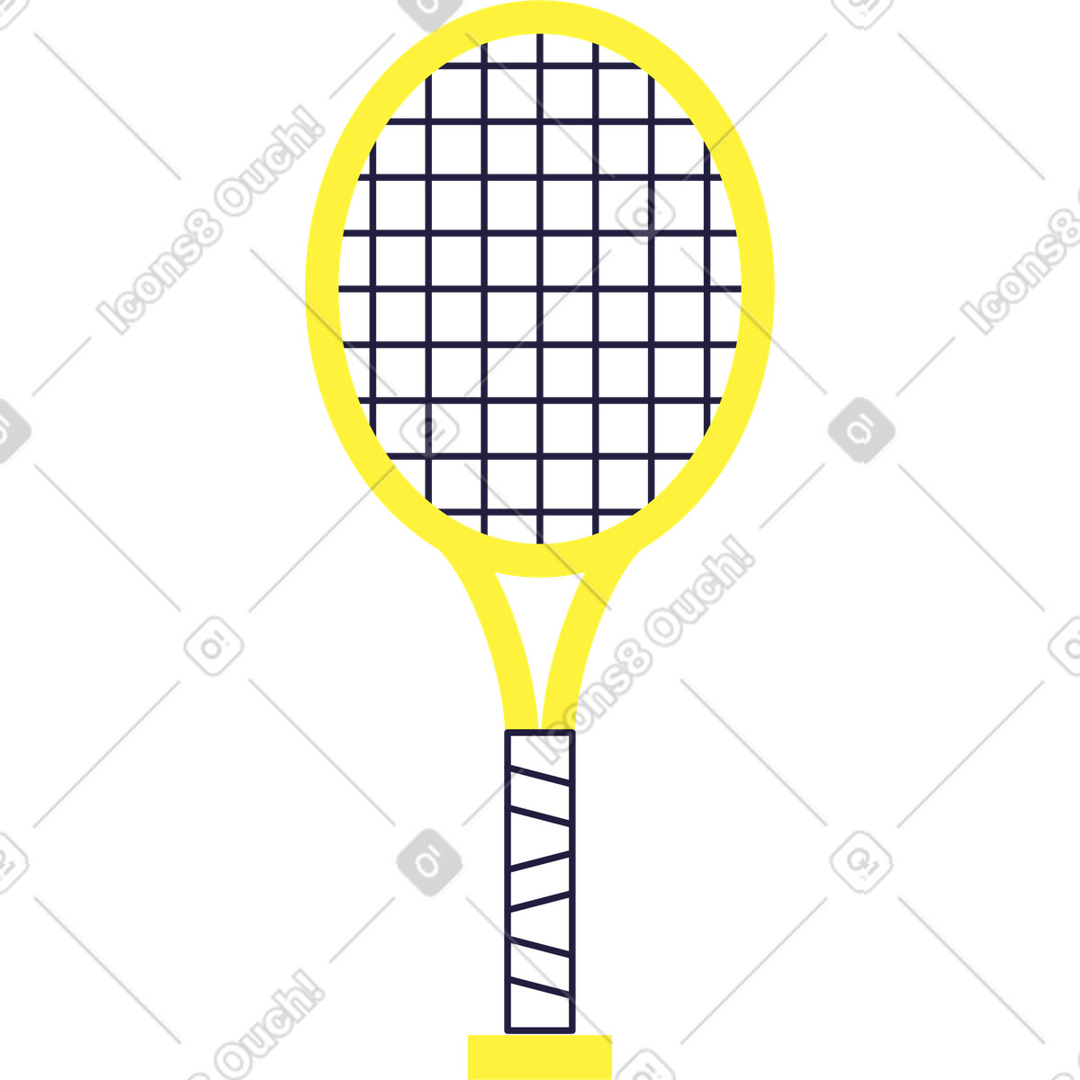 Tennis racquet illustration in Mellow style download in PNG, SVG