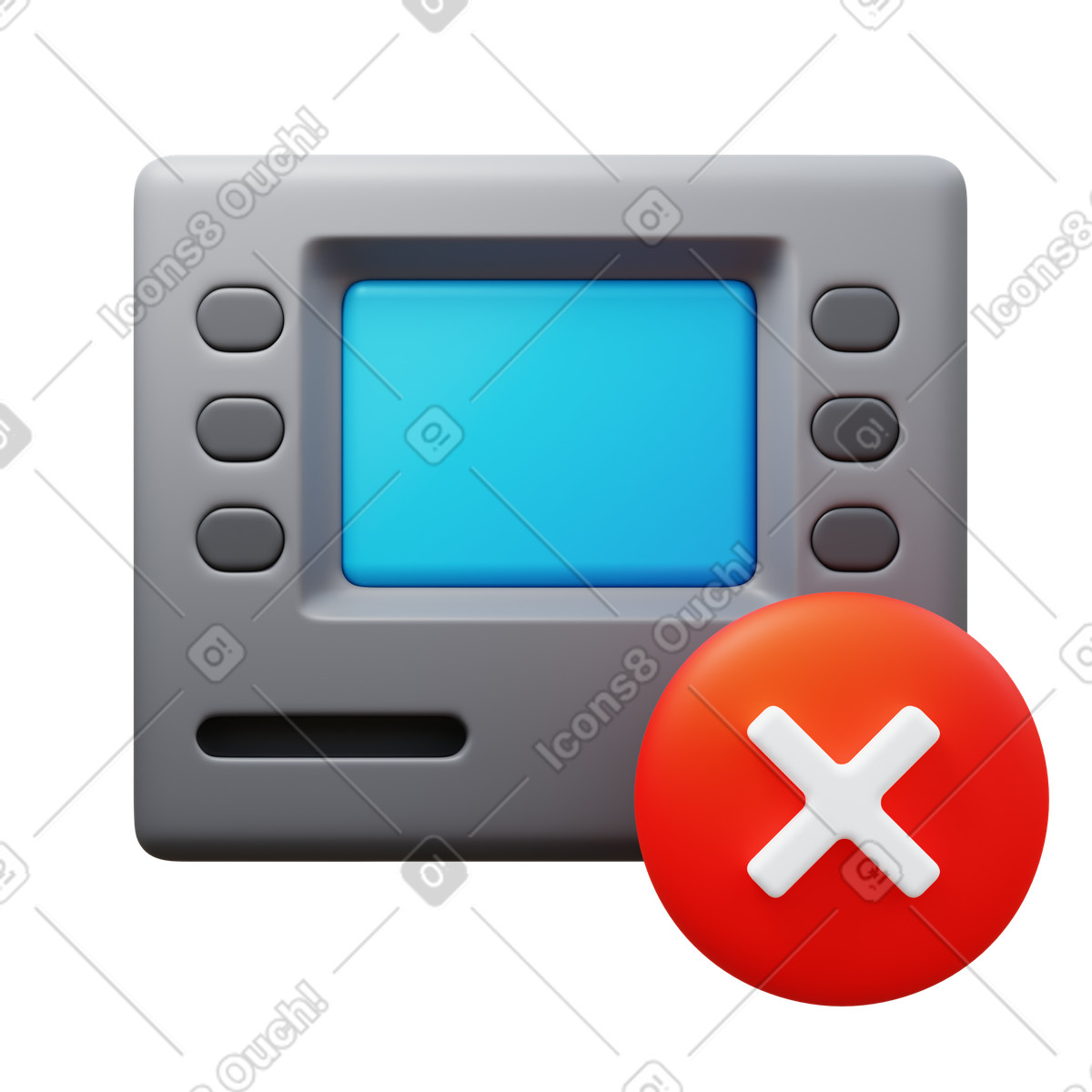 Atm cancel-Illustration im 3D Fluency-Stil als Download in PNG, SVG