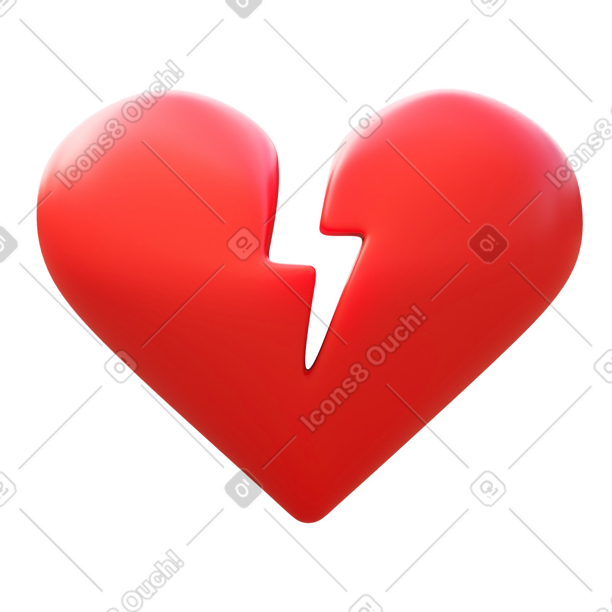 Illustration Broken heart dans le style 3D Fluency à télécharger aux formats PNG, SVG
