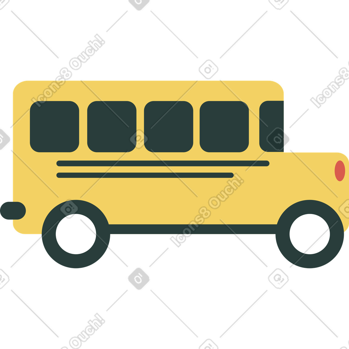 Ilustración Autobús en estilo Macaroni a descargar en PNG y SVG