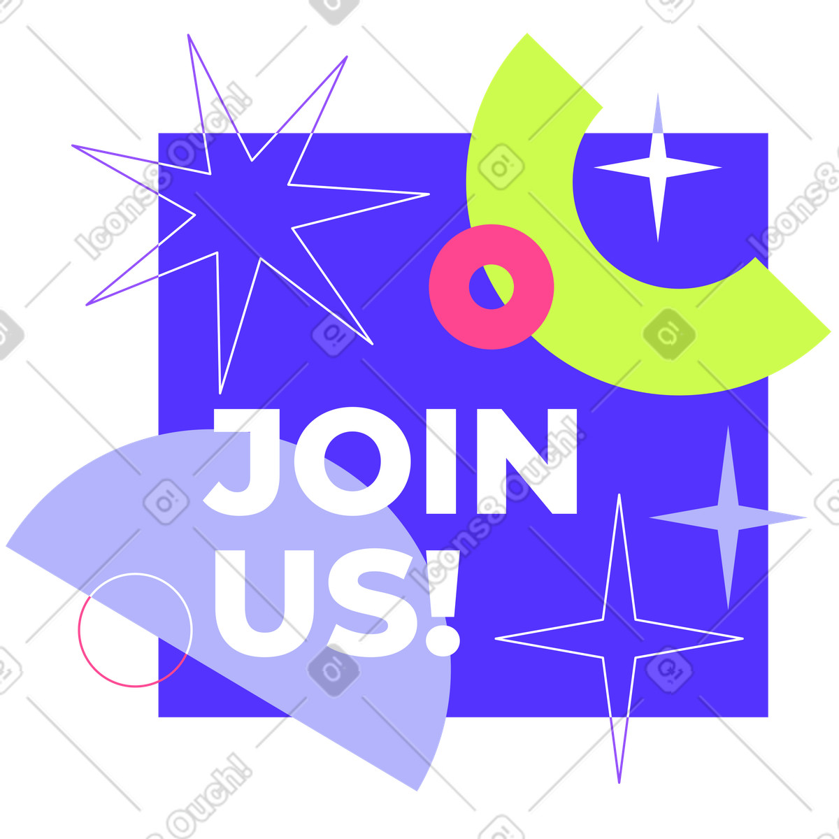 Text begleitet uns und abstrakter geometrischer hintergrund mit sternen-Illustration im Typography-Stil als Download in PNG, SVG
