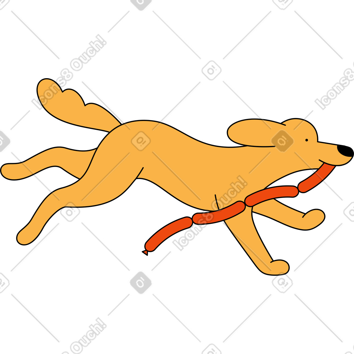 Ilustração de Cão e salsicha em no estilo Bloom para baixar em PNG, SVG