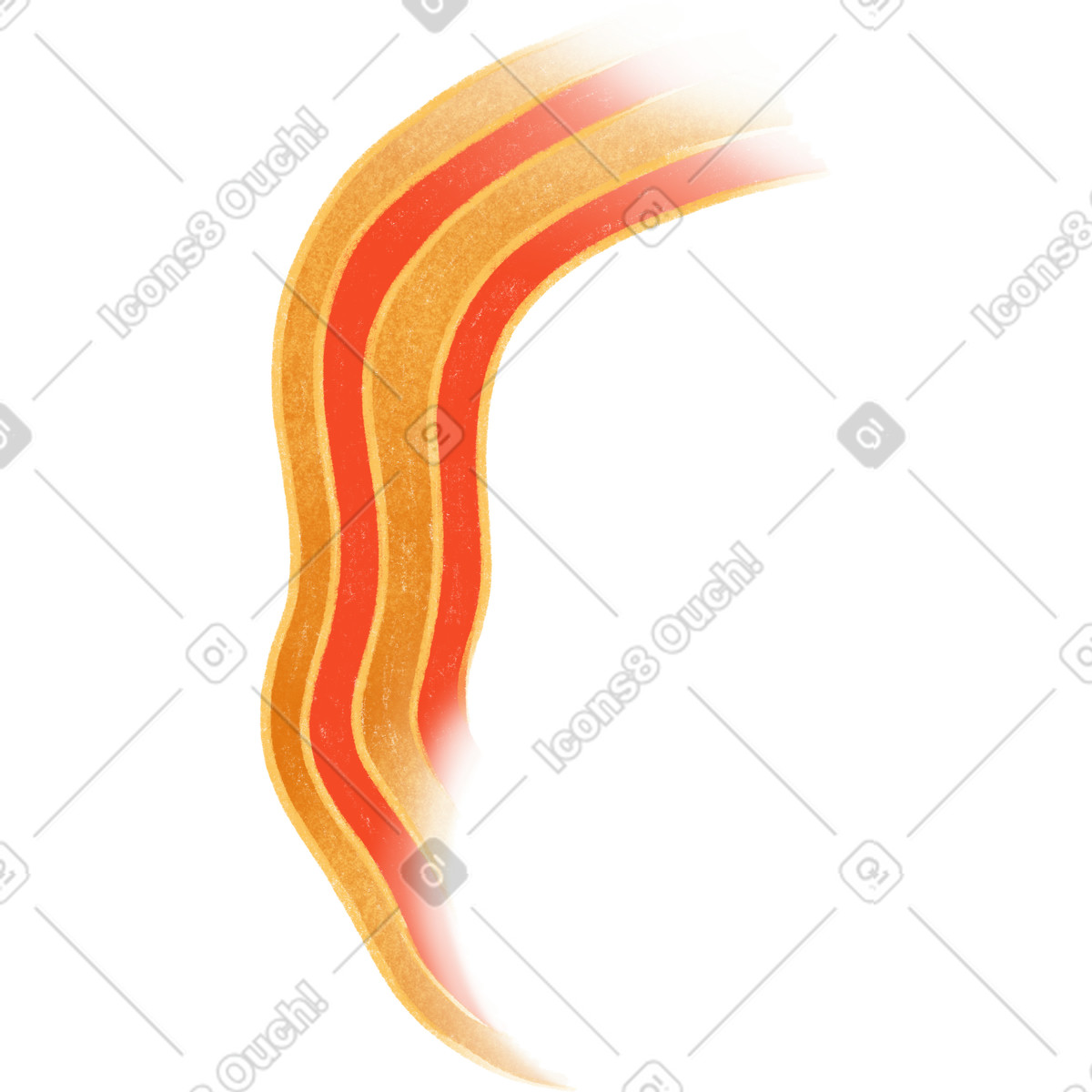 Gleam スタイルの オレンジがかった赤の波線 のイラストをPNG、SVG形式でダウンロード