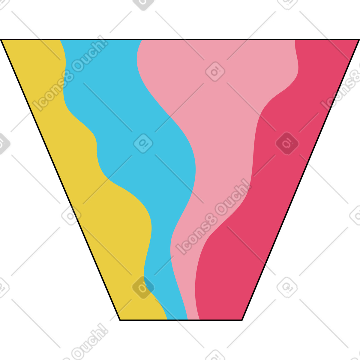 Memphis スタイルの 波状 のイラストをPNG、SVG形式でダウンロード