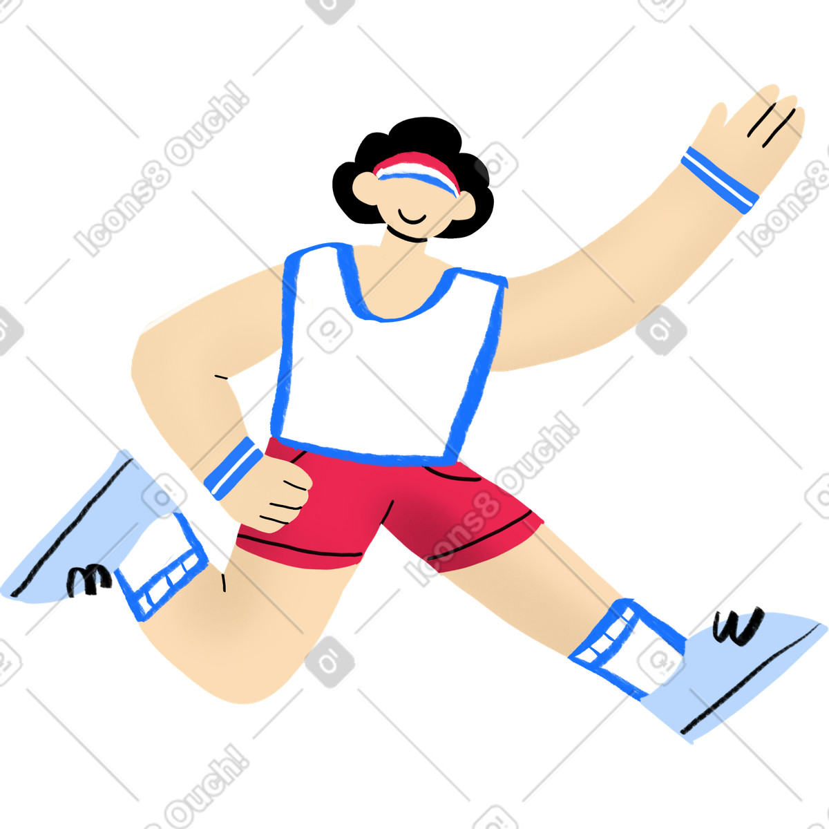 Ilustración Person running in sportswear en estilo Bonny a descargar en PNG y SVG
