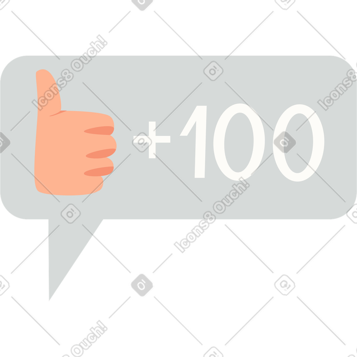 Ilustração de Cem polegares para cima em um balão fala no estilo Lagom baixar PNG, SVG