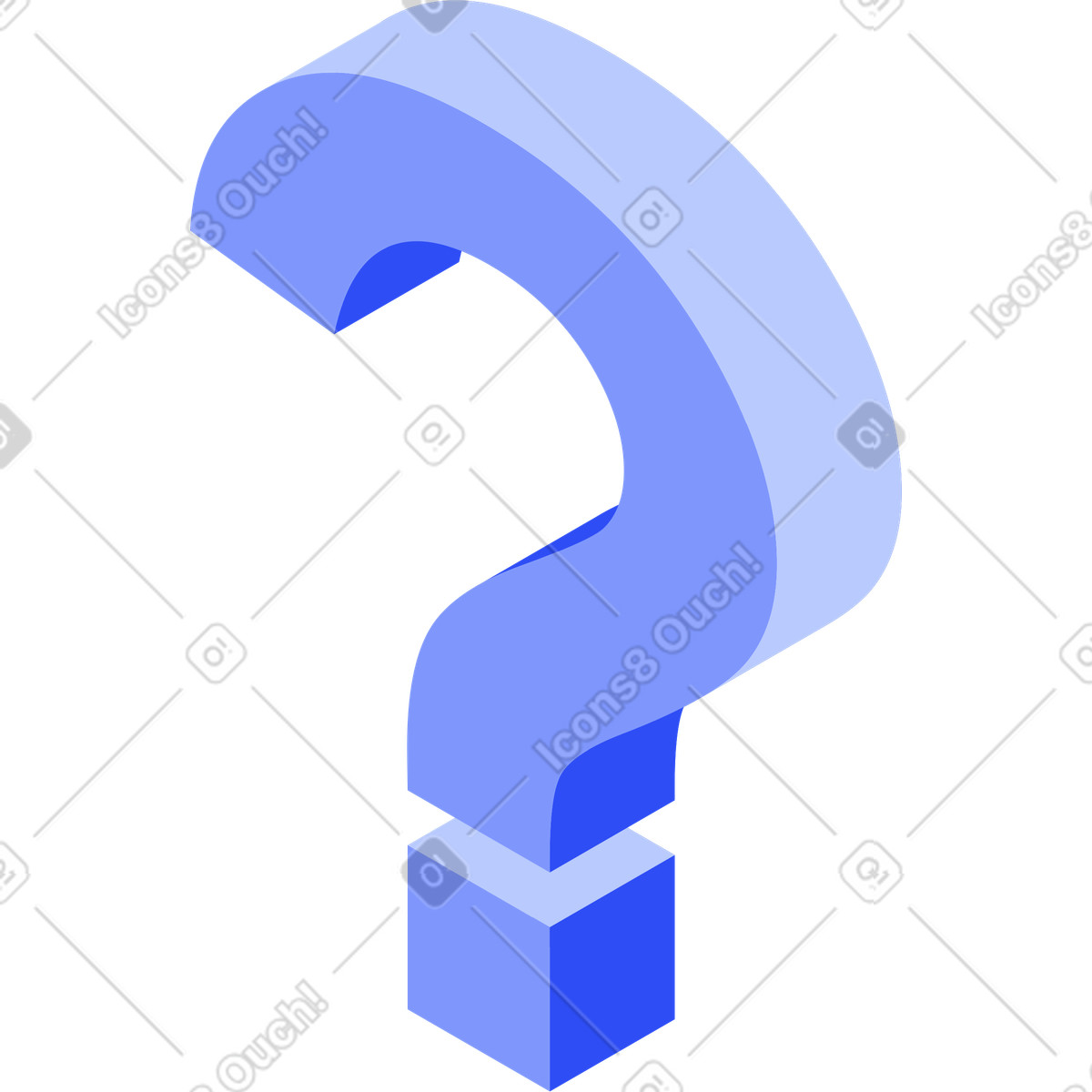 Volumetric blue question mark illustration in System style download in PNG, SVG