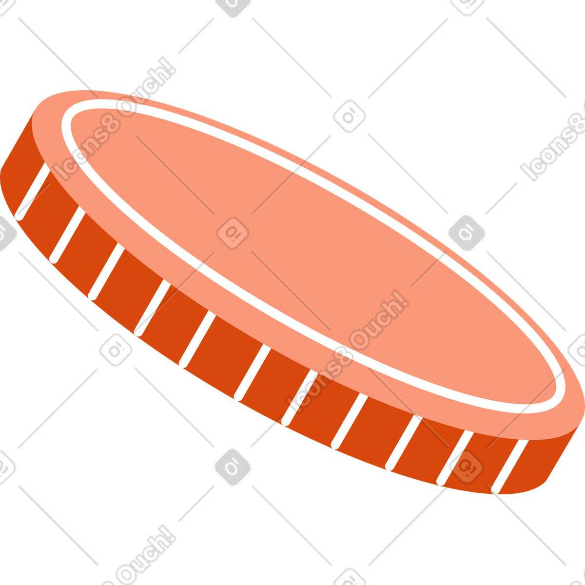 Coin illustration in Orange style download in PNG, SVG