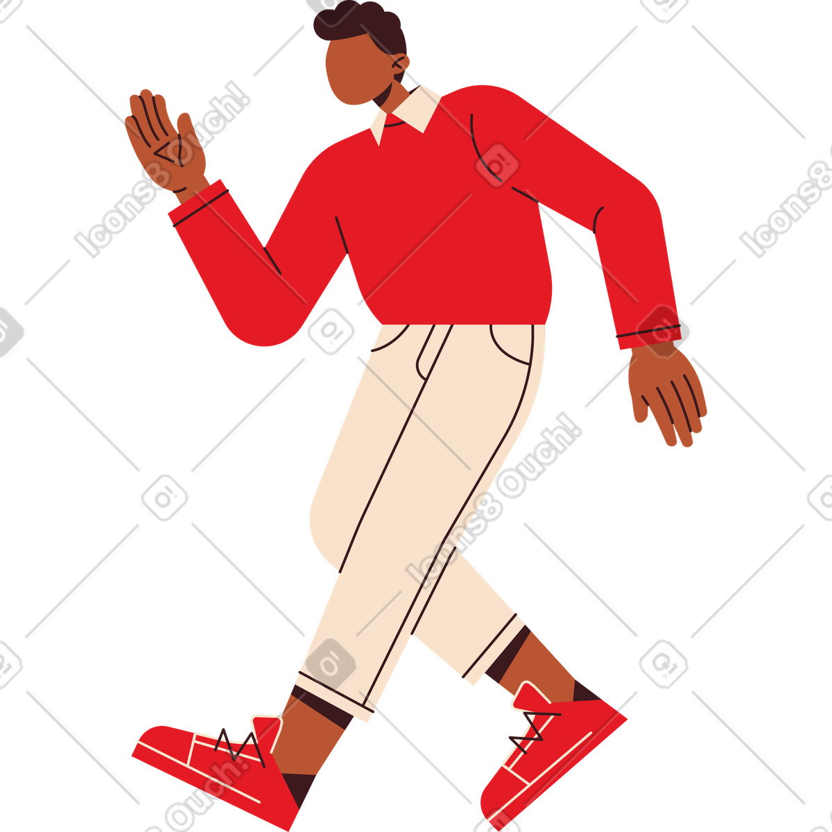 Uomo che balla illustrazione in stile Folks scarica in PNG, SVG