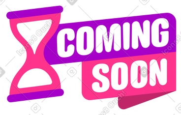 Lettering sticker coming soon pink purple text PNG, SVG