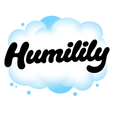 Clouds forming the word 'Humility' in a clear blue sky