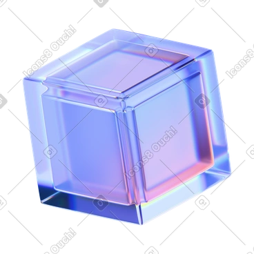 그라데이션 유리 큐브 animated illustration in GIF, Lottie (JSON), AE