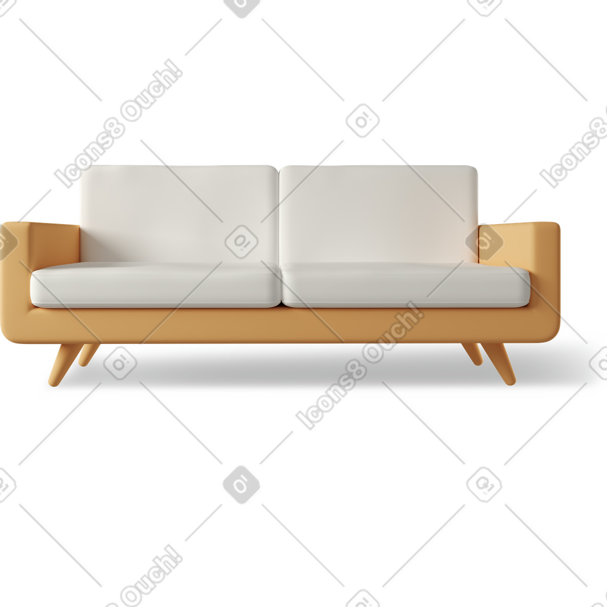 Ilustração de Yellow sofa em no estilo 3D Casual life para baixar em PNG, SVG
