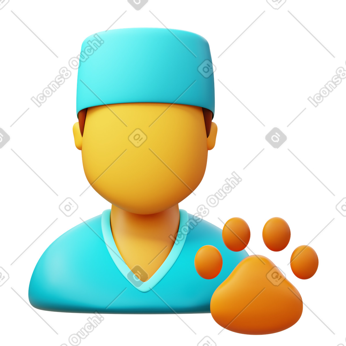 Иллюстрация Veterinarian male в стиле 3D Fluency — скачать в форматах PNG, SVG