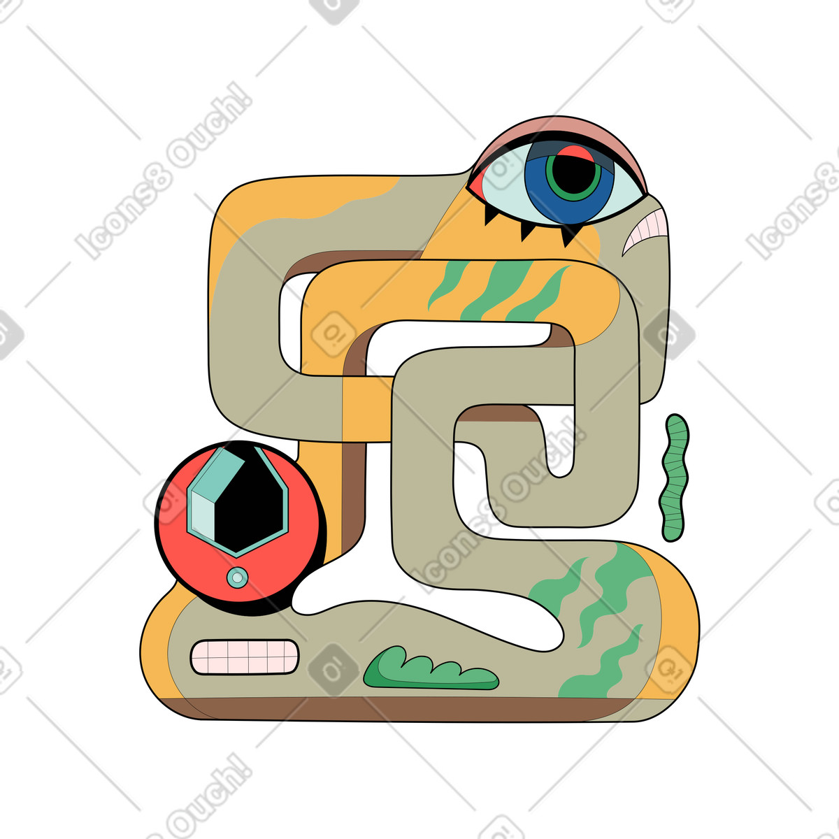 Ilustración En construcción estilo Surr a descargar PNG y SVG