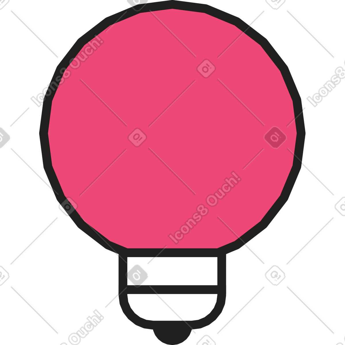 下载 Dazzle Line 风格的 粉色灯泡 插画，支持 PNG、SVG 格式