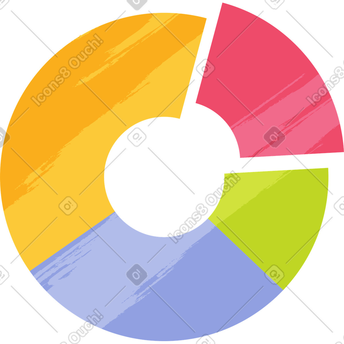 Pie chart illustration in Juicy style download in PNG, SVG