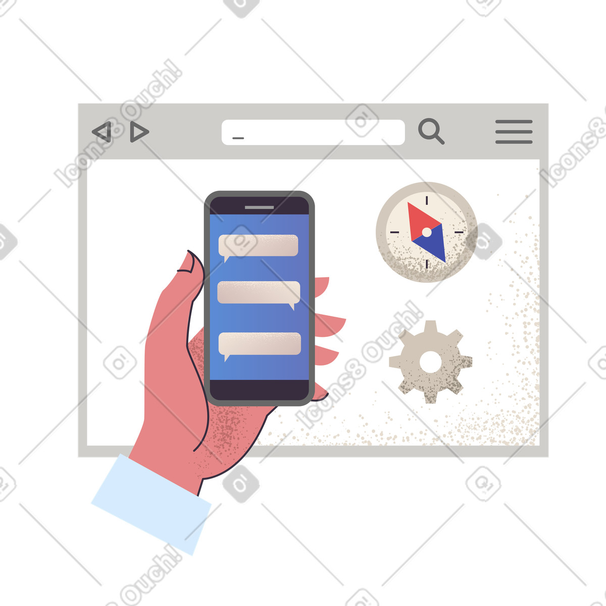 Иллюстрация Интернет сервис в стиле Pale — скачать в форматах PNG, SVG