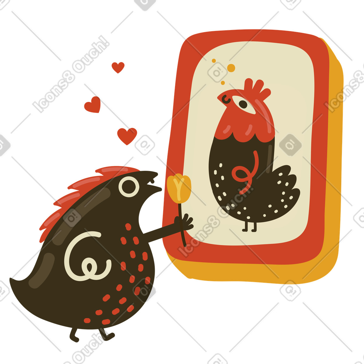 Online dating app, Virtual romance concept illustrazione in stile Arabica scarica in PNG, SVG