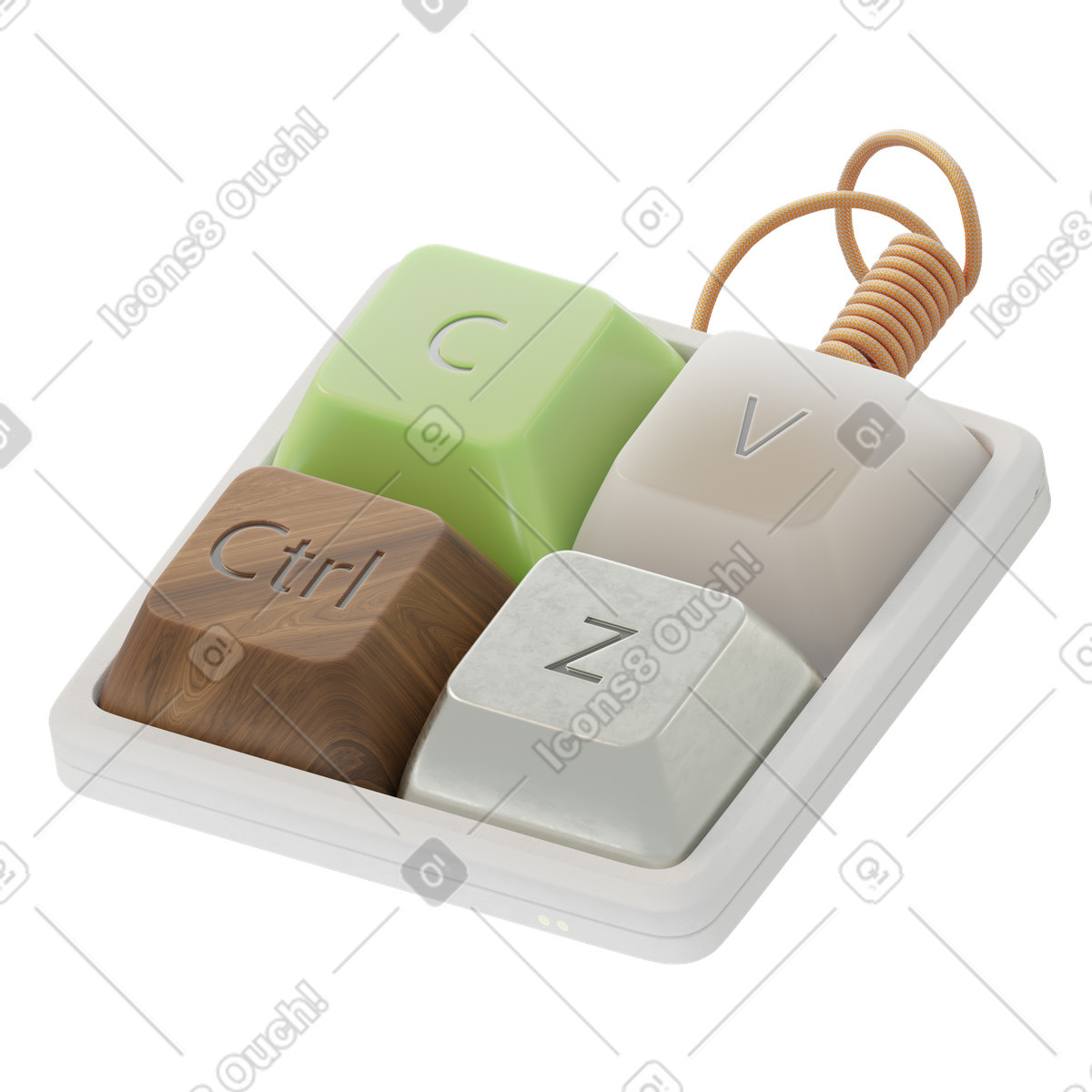 Ilustración Mini teclado en estilo 3D Modern a descargar en PNG y SVG