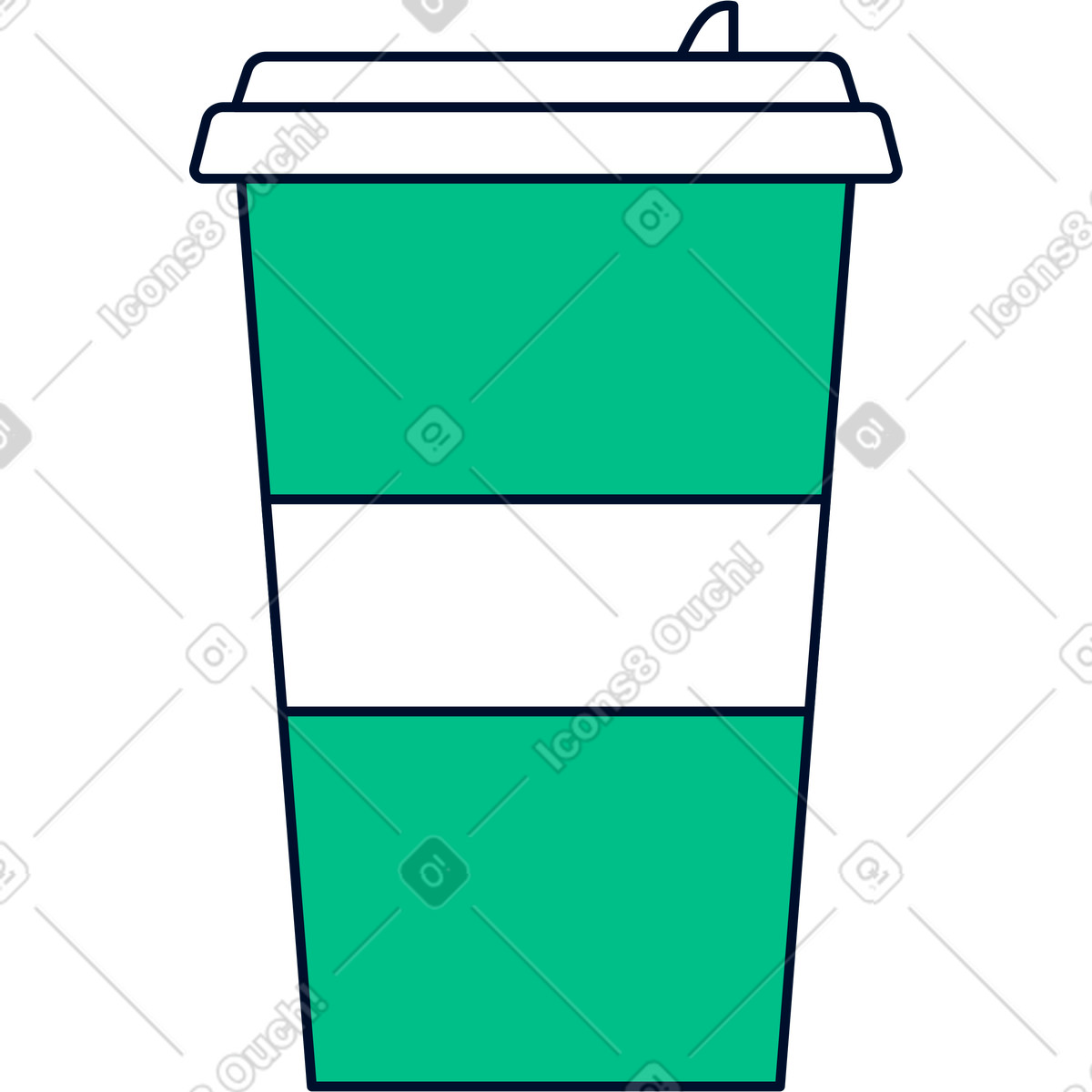 Ilustración Café para llevar en estilo Teal a descargar en PNG y SVG
