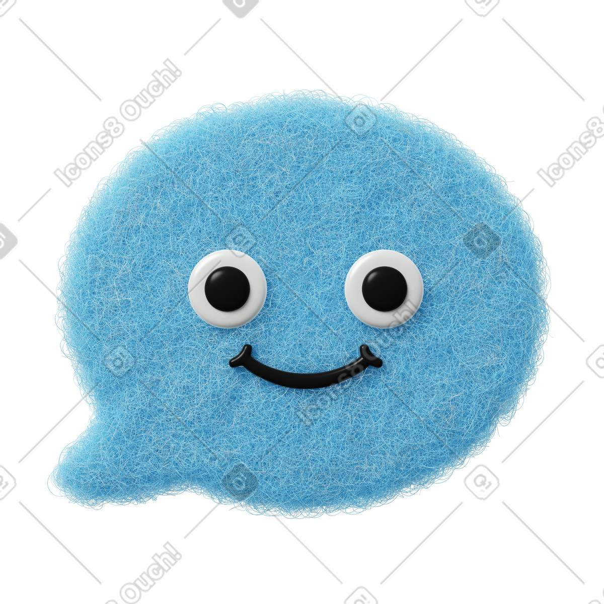 Fuzzy 스타일의 Cute speech bubble 일러스트레이션 PNG, SVG 다운로드