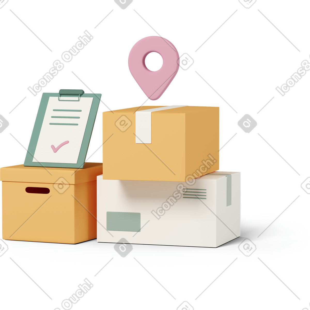 Delivery package boxes-Illustration im 3D Casual life-Stil als Download in PNG, SVG