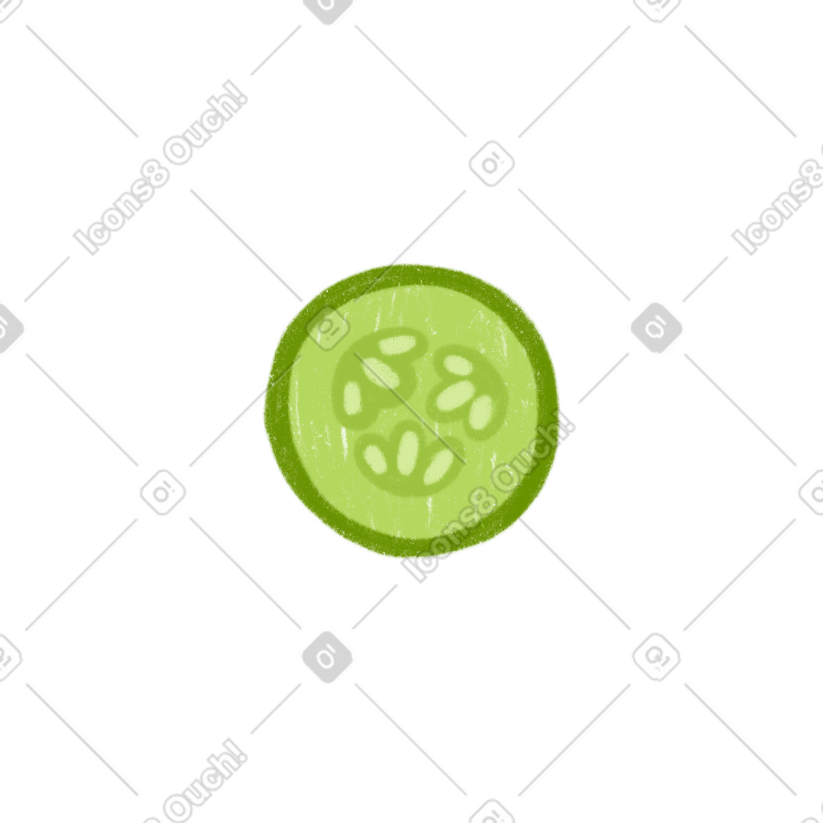 Cucumber slice illustration in Cozy style download in PNG, SVG