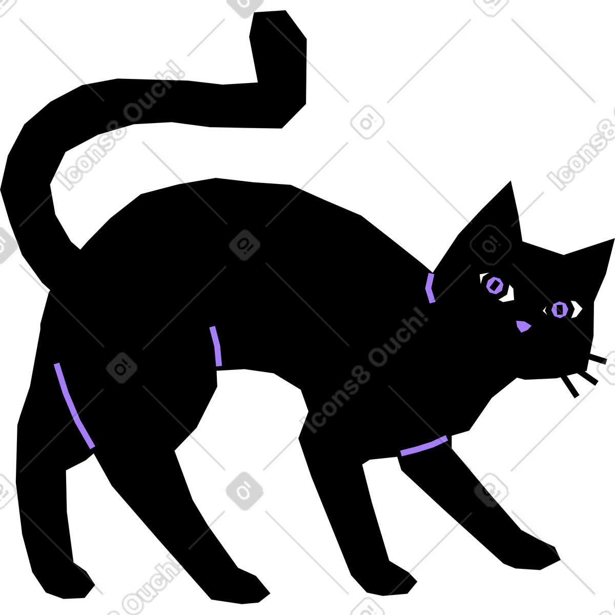 Amethyst スタイルの Black cat のイラストをPNG、SVG形式でダウンロード