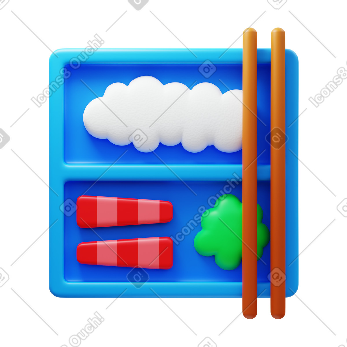Bento illustration in 3D Fluency style download in PNG, SVG