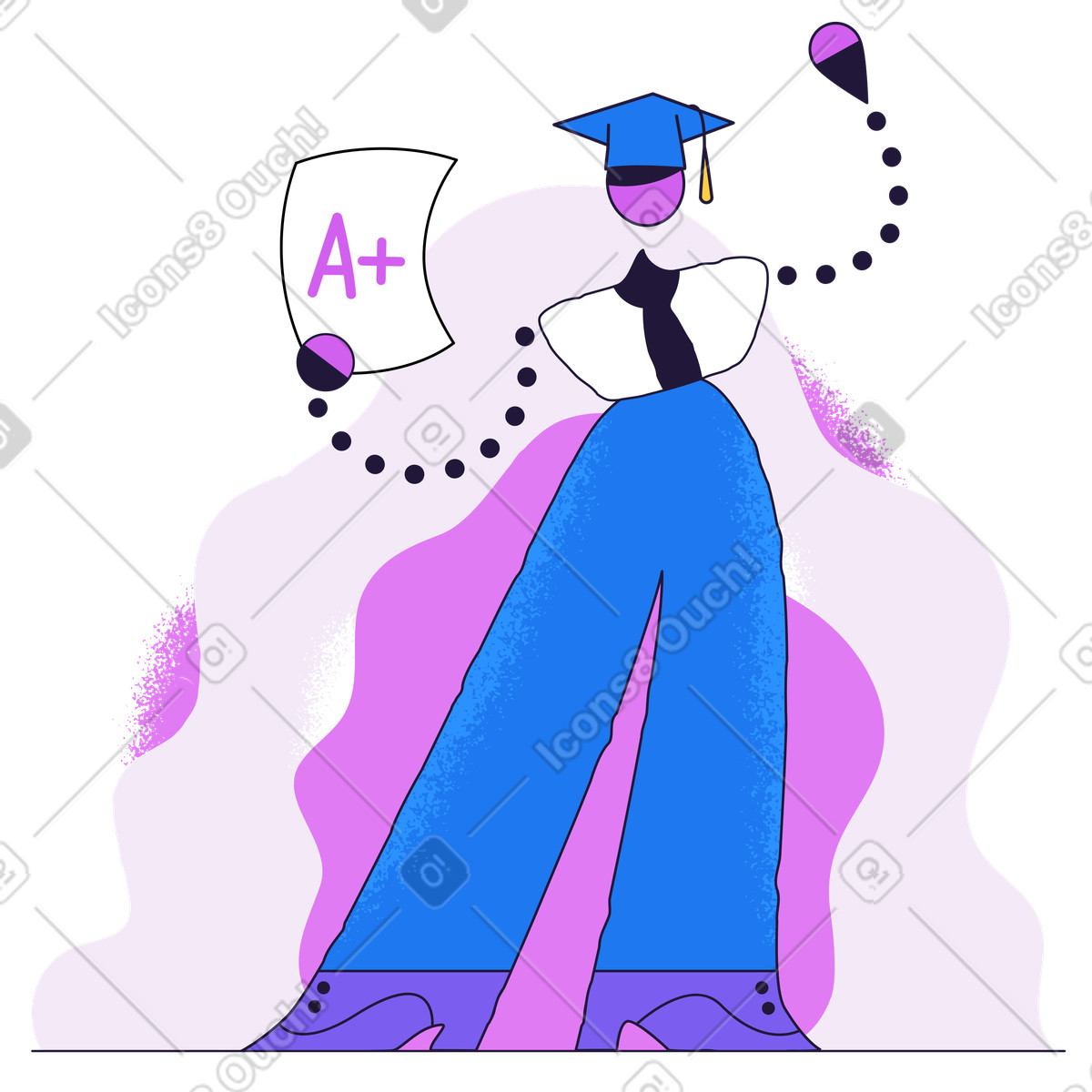 Illustration Diplômé réussi dans le style Conifer à télécharger aux formats PNG, SVG