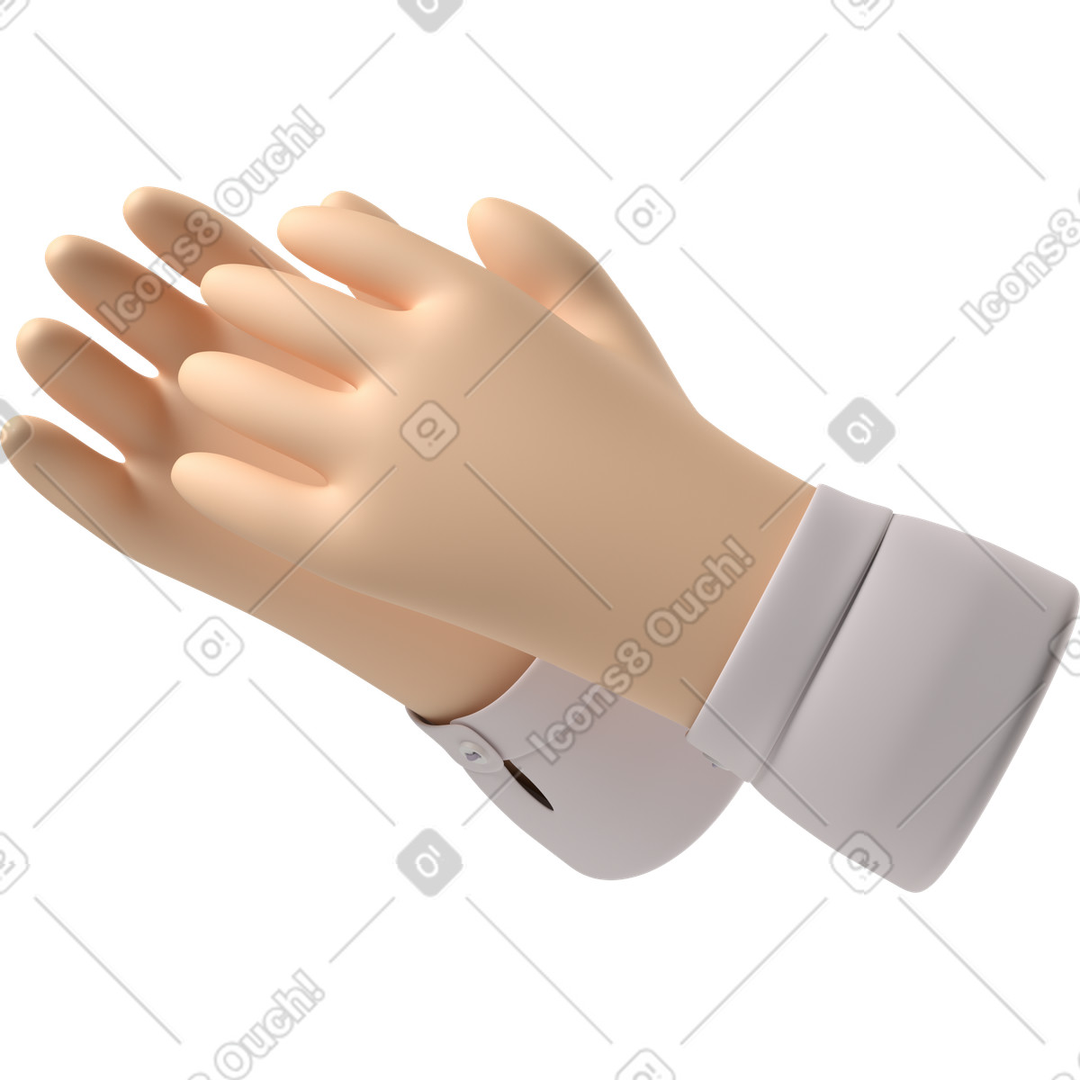 3D Hands Fun&Wild 스타일의 창백한 피부 손을 박수 일러스트레이션 PNG, SVG 다운로드