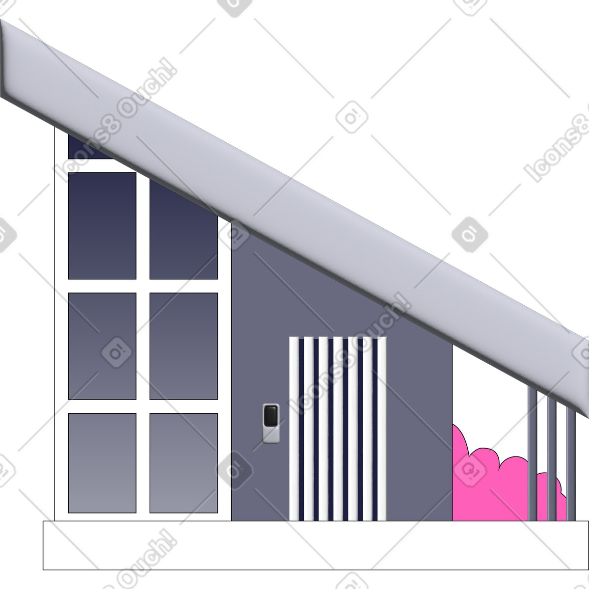 Ilustración Casa en estilo Pop a descargar en PNG y SVG