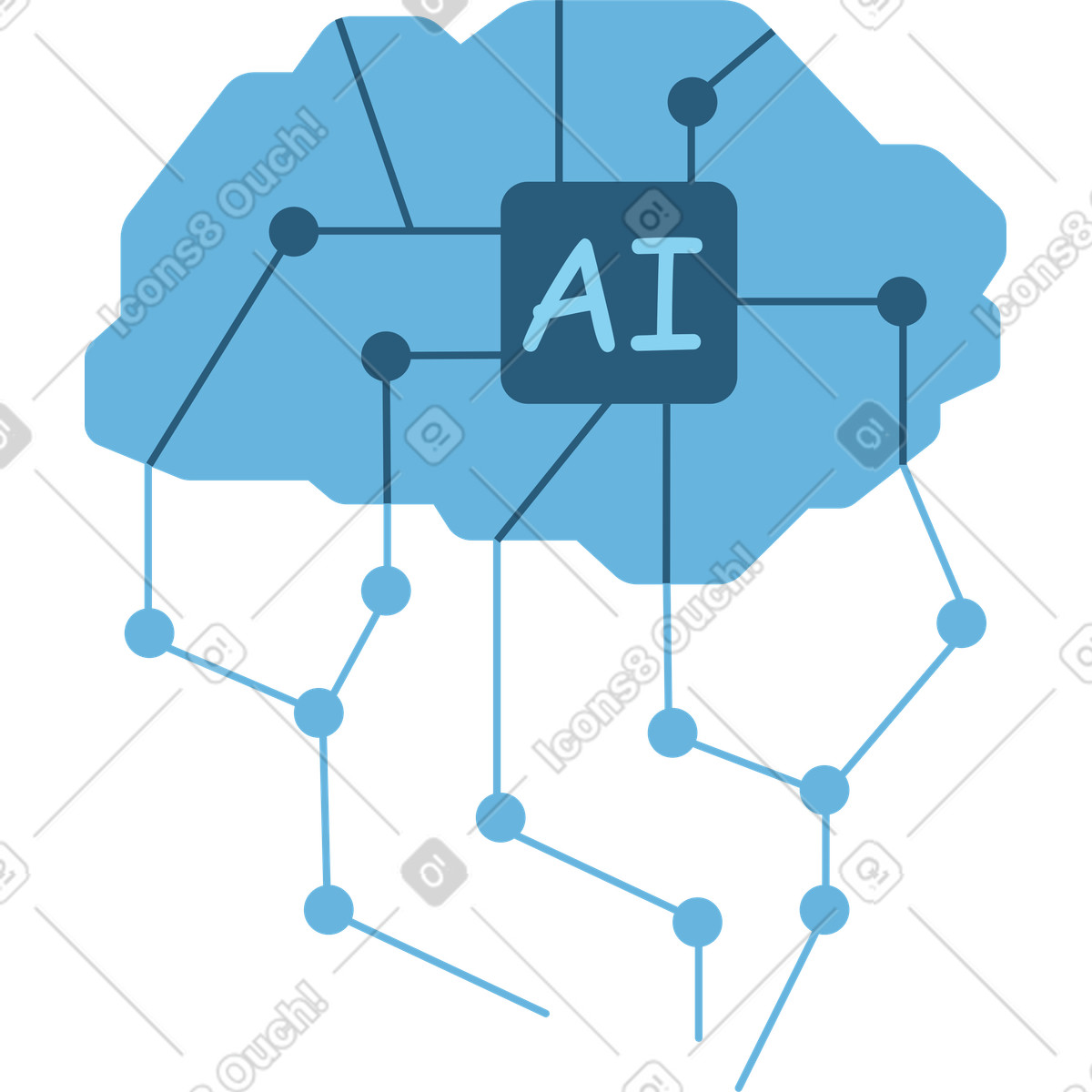 Künstliche intelligenz-Illustration im Lagom-Stil als Download in PNG, SVG