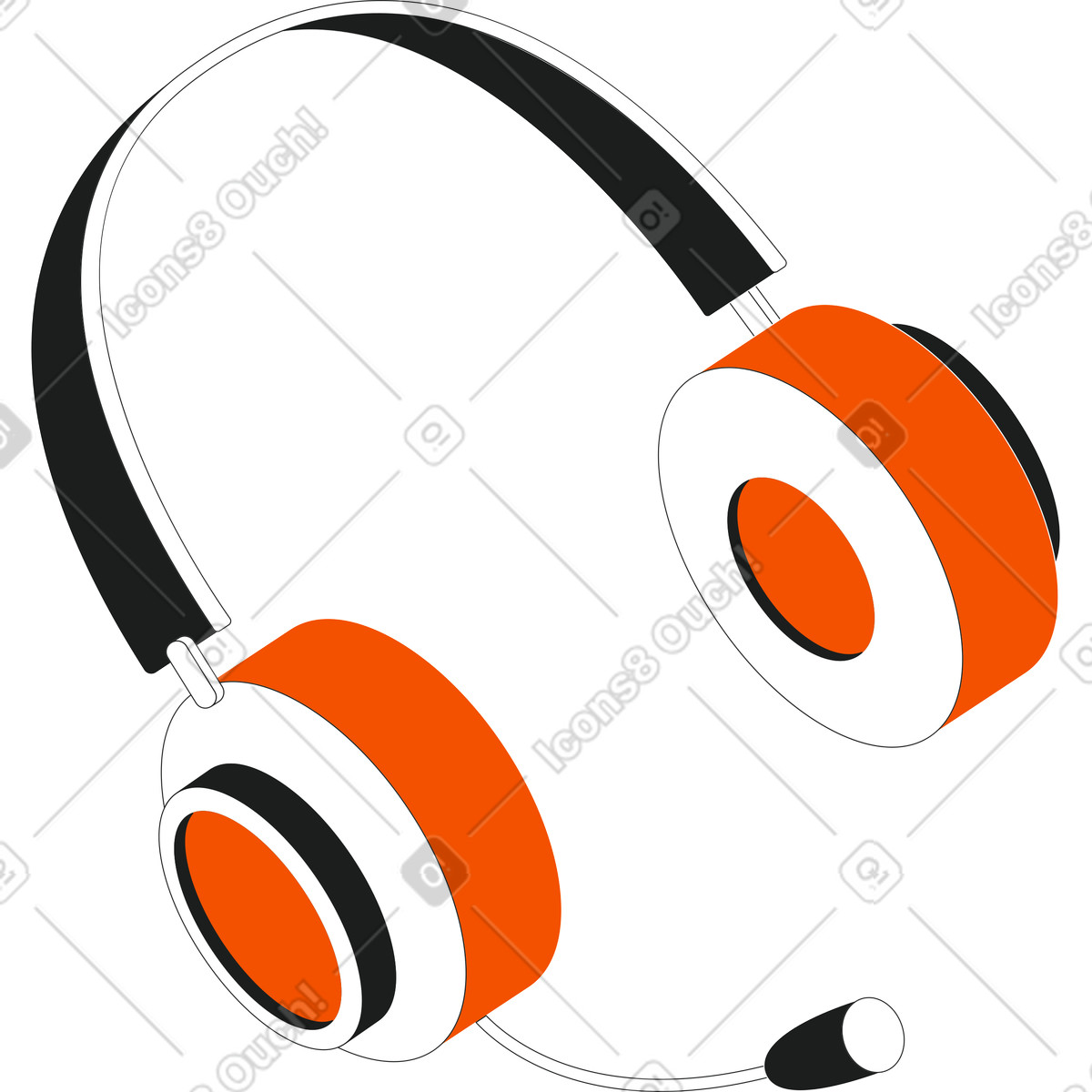 Illustration Écouteurs dans le style Strict à télécharger aux formats PNG, SVG
