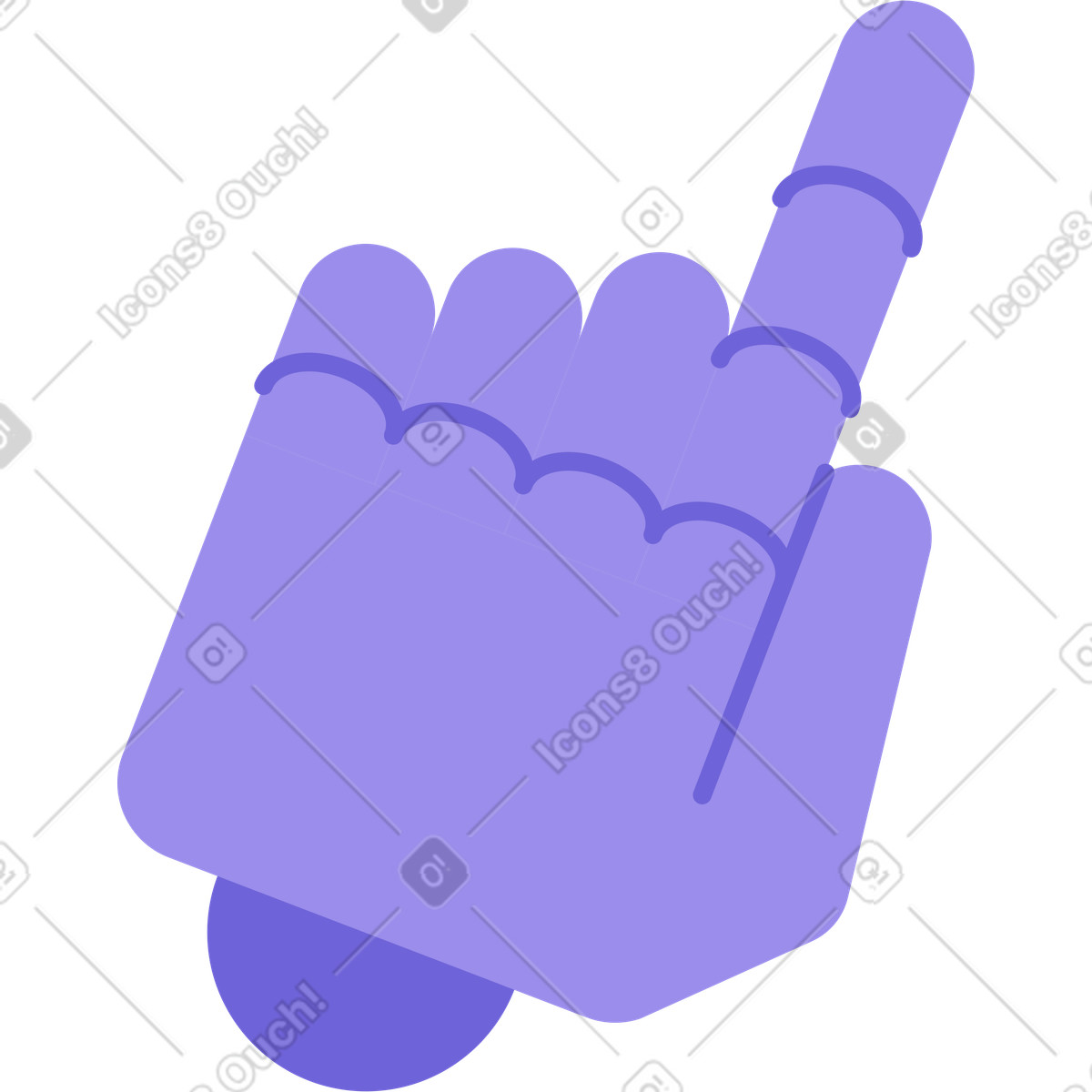 Robot hand pointing illustration in Bright style download in PNG, SVG