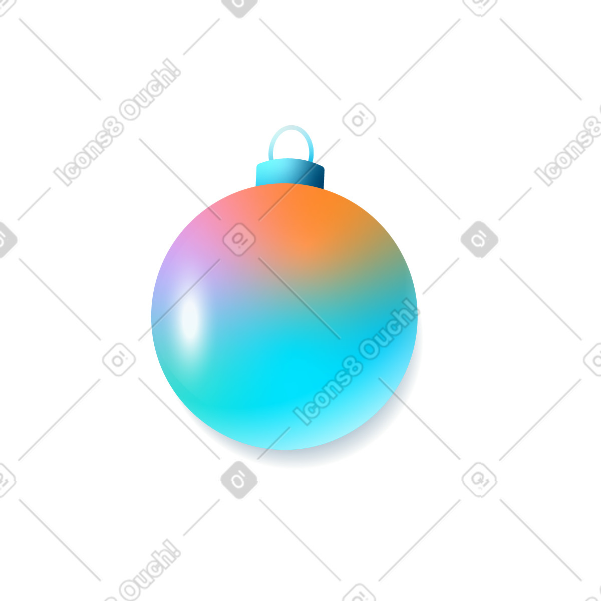 Palla di natale illustrazione in stile Glare scarica in PNG, SVG