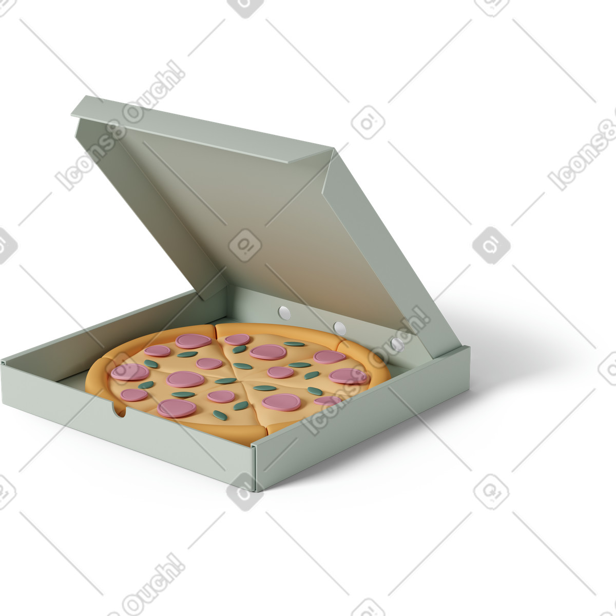Ilustración Open pizza box en estilo 3D Casual life a descargar en PNG y SVG