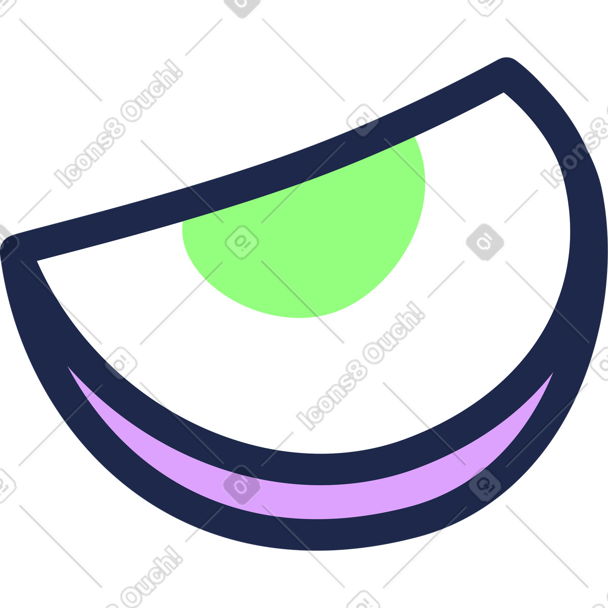 Apple slice illustration in Outline style download in PNG, SVG